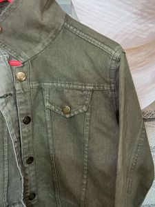 Olive Green Denim Jacket