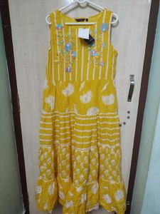 Yellow Embroidered Maxi Dress