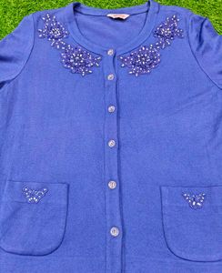 Imported Elegant Blue Cardigan