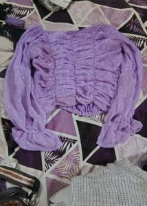 Purple Polka Dot Top