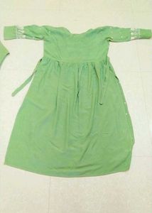 Green Embroidered Kurta Set
