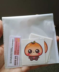 Cute Sulky Orange stickers - Set Of 5 Pcs