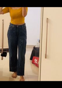 Denim Blue Wide Jeans
