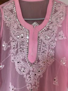 Pink Embroidered Kurta