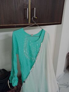 Teal Embroidered Frock