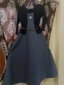 Striped Dress with Jacket