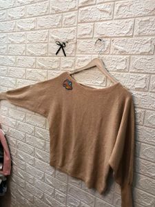 Cute Brown Patch Sweater🕶️‼️