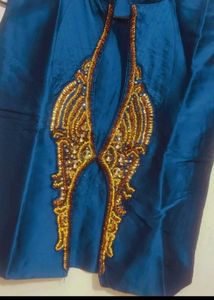 Khaki Dress &amp; Blue Jacket With Pant For 30 Bust