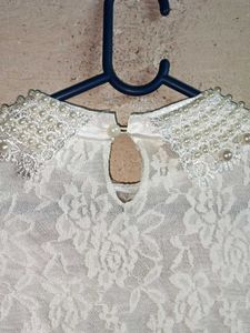 Stylish White Lace Top Layered