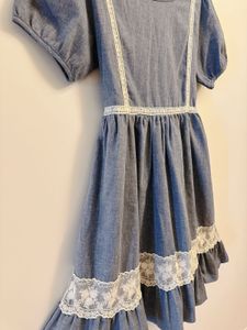 KOREAN STYLE Cute Blue Dress with Lace Detail