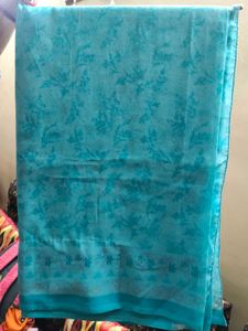 Turquoise Printed Saree