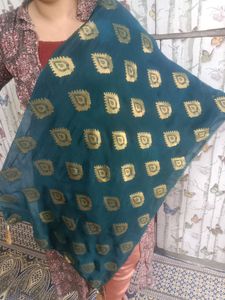 Blue Banarasi Stole  Brand New