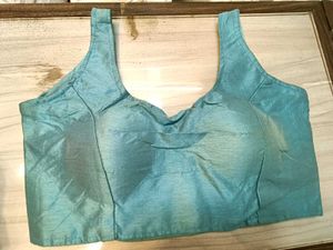 Sky Blue Sleeveless Bollywood Blouse