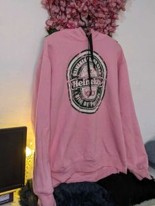 Oversized Pink Colour Hoodie
