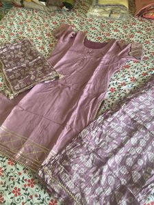 Mul Cotton Silk  Suitset With Scarf