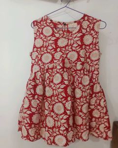 Red Floral Peplum Top