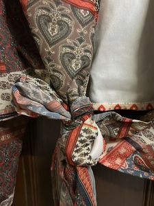 Patchwork Print Tie-Up Top