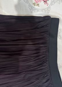 women solid pleated skirt