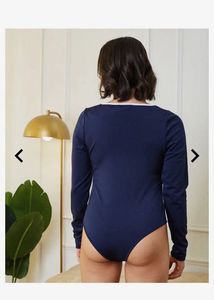 Shein Full sleeve neck tie leotard top