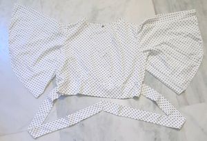 White Polka Dot Crop Top