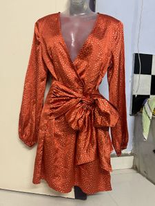 Pintrest Coral One Piece With Balloon Sleeves