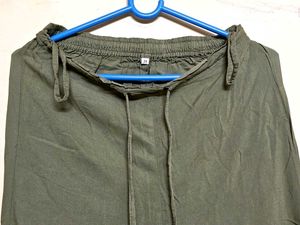 🫅 Biba | Yoke Design Kurta Trouser | Olive Gre