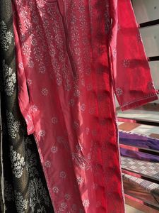 Pink Embroidered Kurti