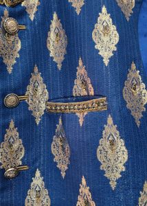 Navy Blue Jacket &amp; Gold Kurta