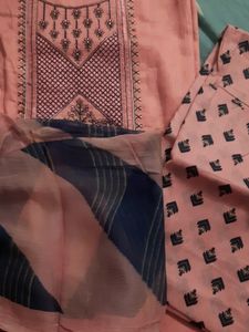 Peach Colour Glace Cotton Suit