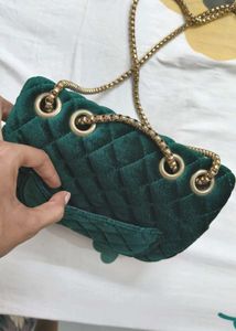 Green Velvet Shoulder/Sling  Bag