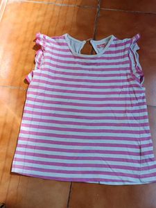 Striped Ruffle Sleeve Top