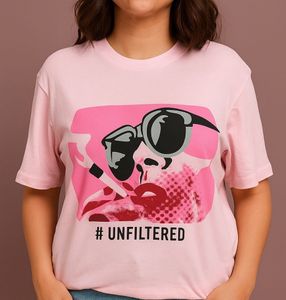 Baby Pink #Unfiltered Print T-shirt