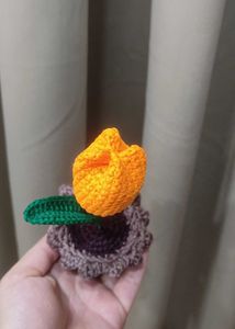 Crochet Yellow Tulip