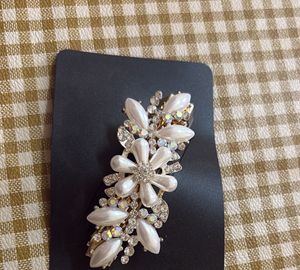 Pearl & Rhinestone Flower Hair Clip