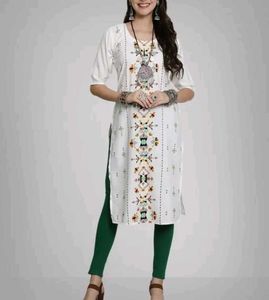 Elegant Printed White Kurta