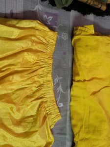 Yellow Embroidery Suit With Dupatta.