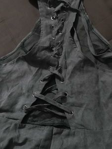 🫀Halter Gothic Grey A-line Velvet Dress 🕸️