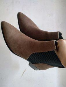 H&amp;M Ladies Boots-Low Heel-Khaki Brown 🟤