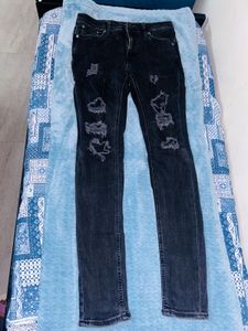 Distressed Black Jeans