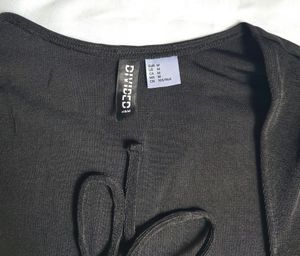 Divided Black Cropped Top