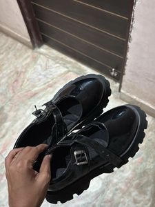 Black Mary Jane Platform Shoes