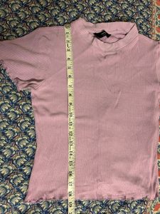 Cute Pink Ribbed Top