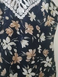 Floral Print Dress with Crochet Detail