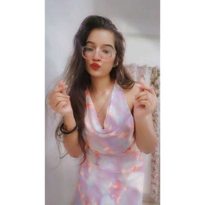 Digital Tie-Dye Cowl Neck Mini Dress