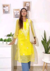 Chikankari Kurti (Free Size)