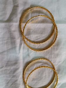 Gold Bangles (Set of 4)