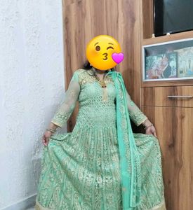 Heavy Work Gown With Embroidered Dupatta