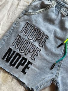 Graphic Denim Shorts