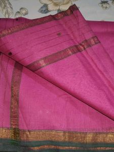 i am selling pink 🩷 cotton saree with Blouse
