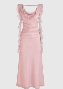 GenZ Ruffle Baby Pink Dress